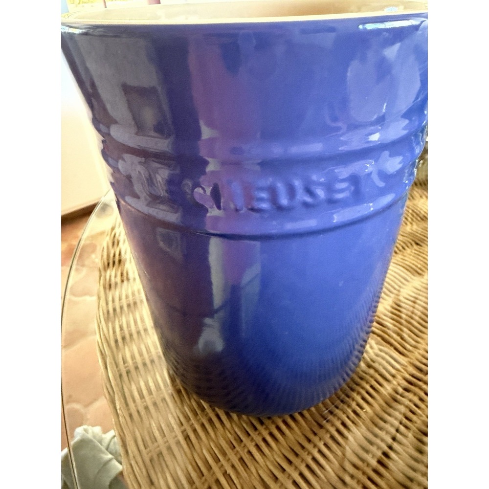 New Blue Le Creuset Utensil Crock  8 1/2"